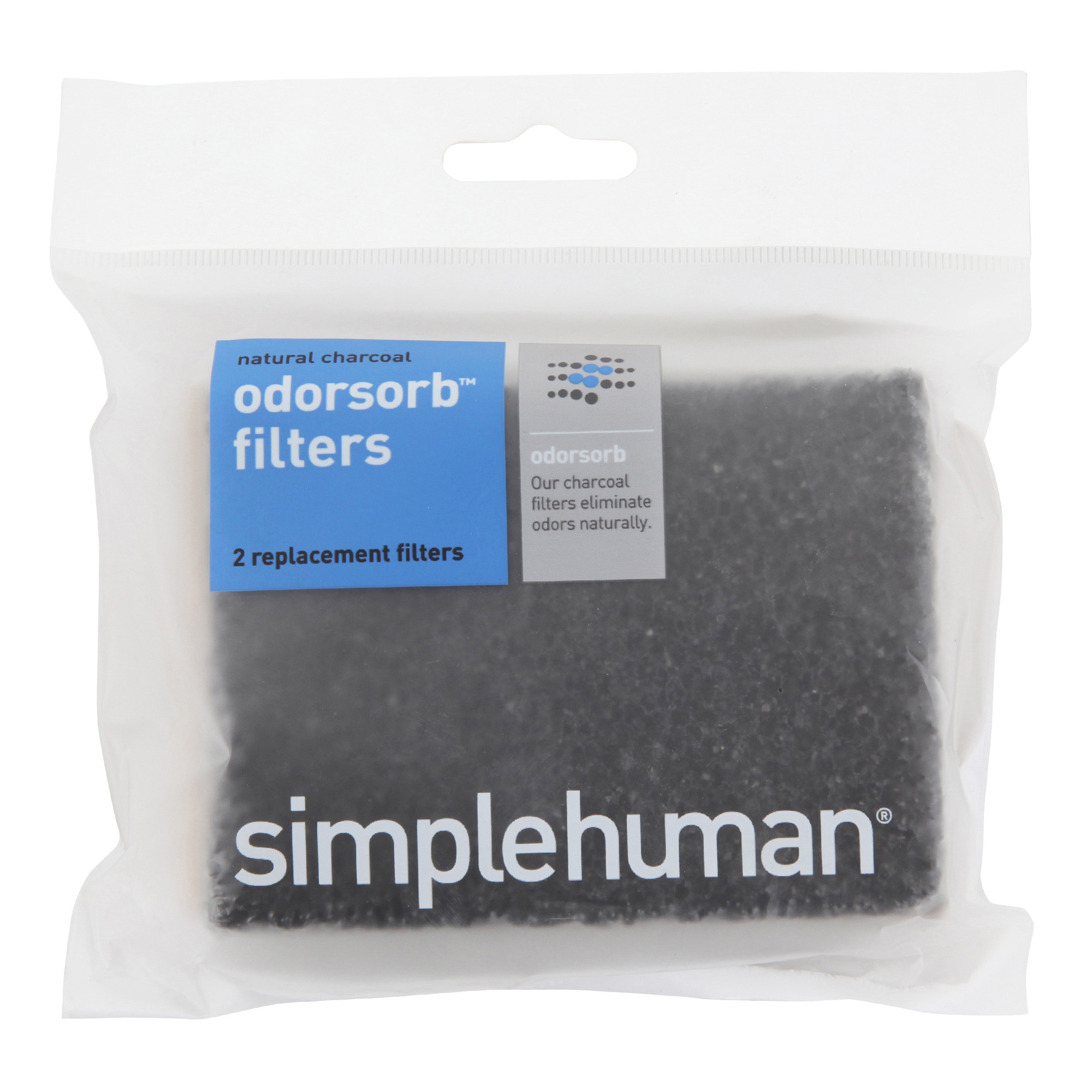 Simplehuman Odorsorb Filter mit Aktivkohle für Abfalleimer 2er Set