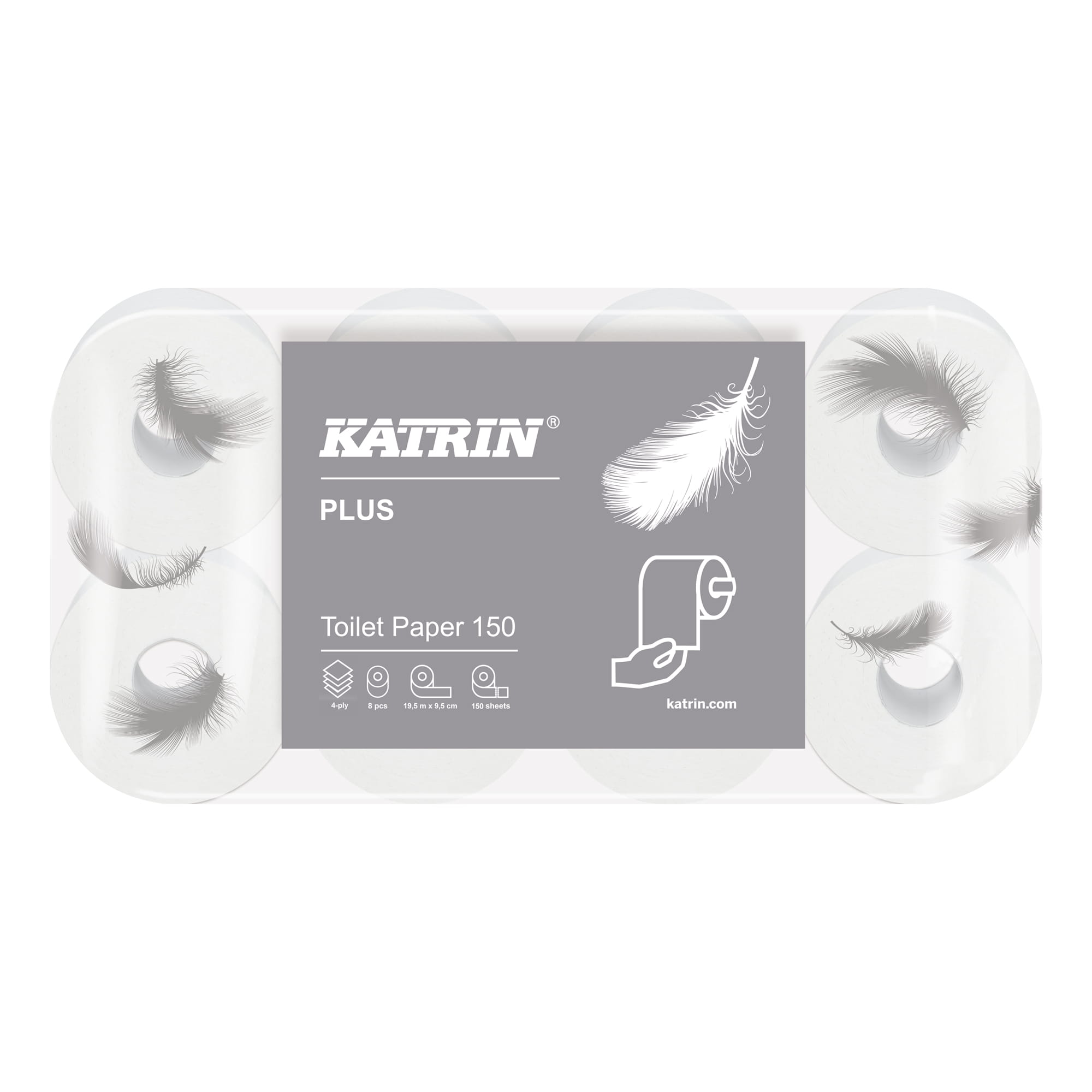 Katrin Plus Toilet 150 Toilettenpapier 4-lagig 150 Blatt 42 Rollen 13241_1