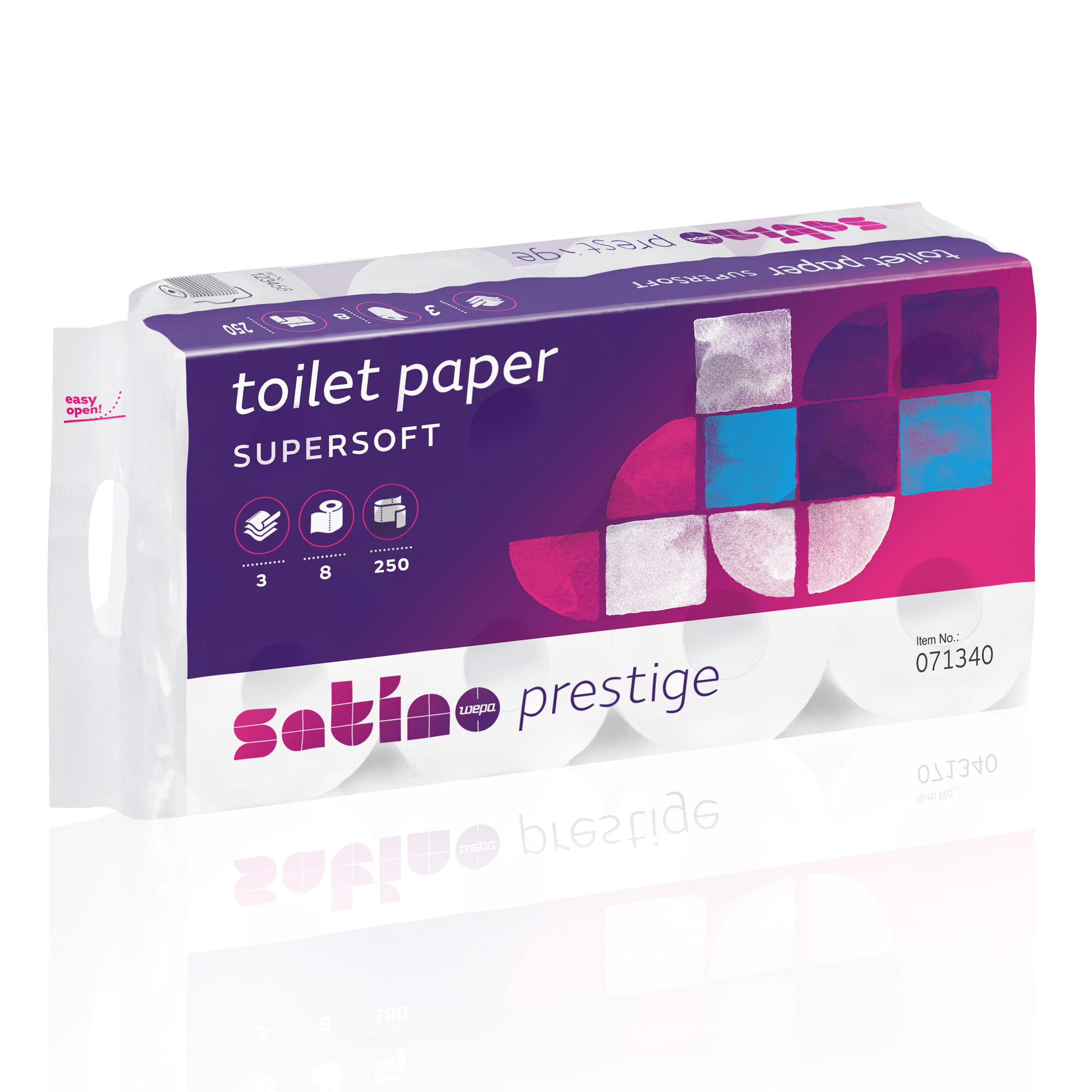 Satino by Wepa prestige Toilettenpapier Zellstoff, 3-lagig, 250 Blatt 64 Rollen 071340_1