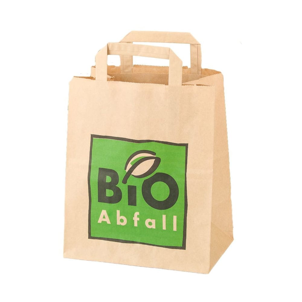 BIOMAT Bio-Abfallbeutel Kraftpapier 8 Liter einlagig Henkel 240 Beutel PSH-8-NF_1