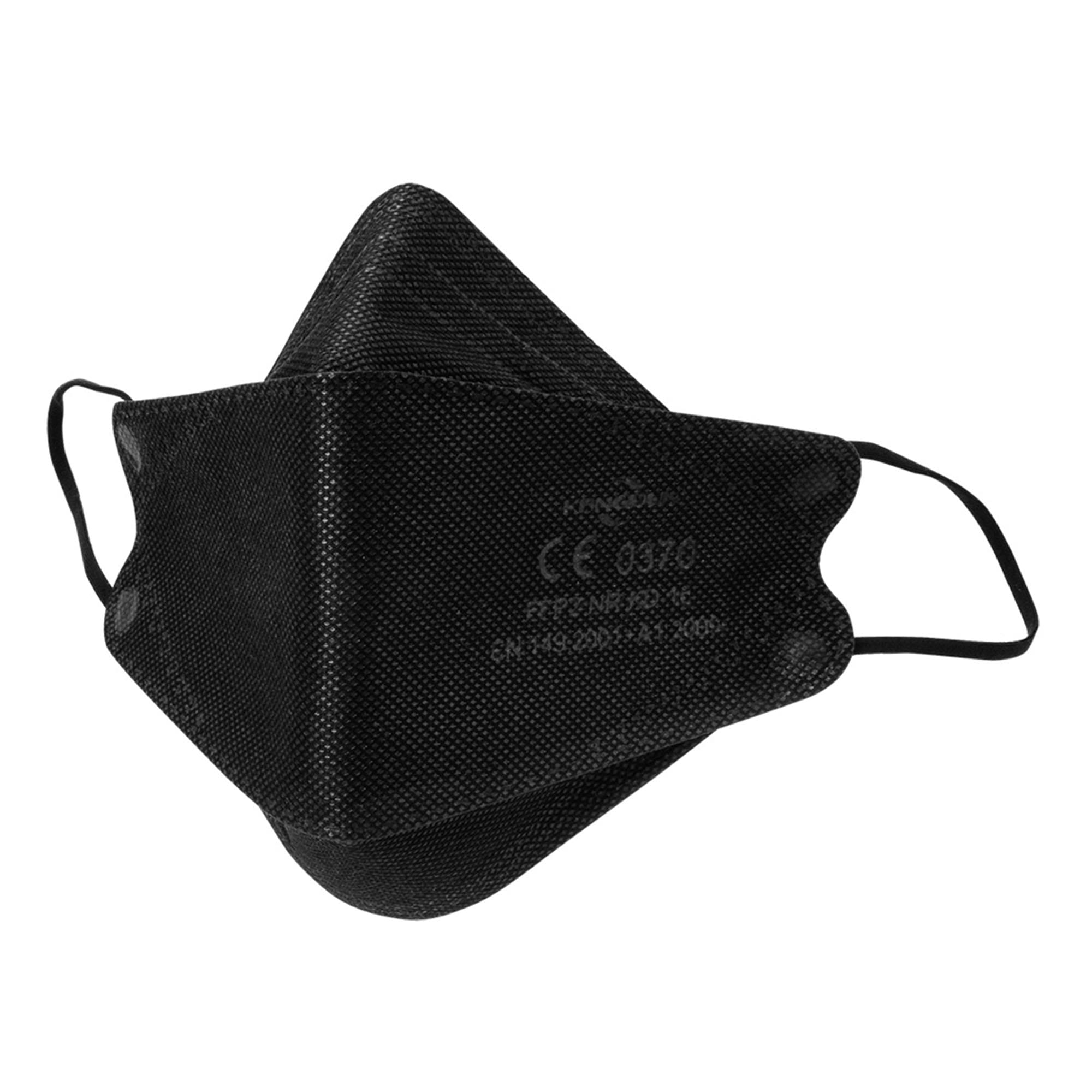 FFP2-Atemschutzmaske schwarz 3D in CE-Kennzeichnung der Maske CE-0370 GL52605-28-schwarz
