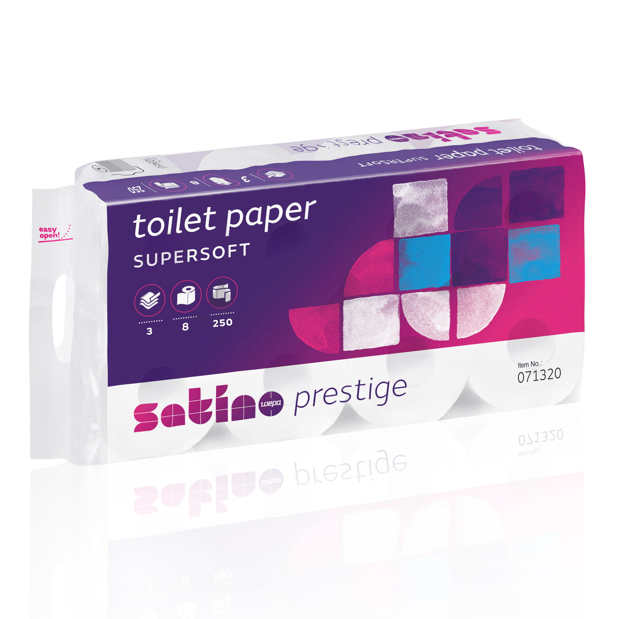 Satino by Wepa prestige Toilettenpapier Zellstoff, 3-lagig, 250 Blatt, 30 m 72 Rollen 071320_1