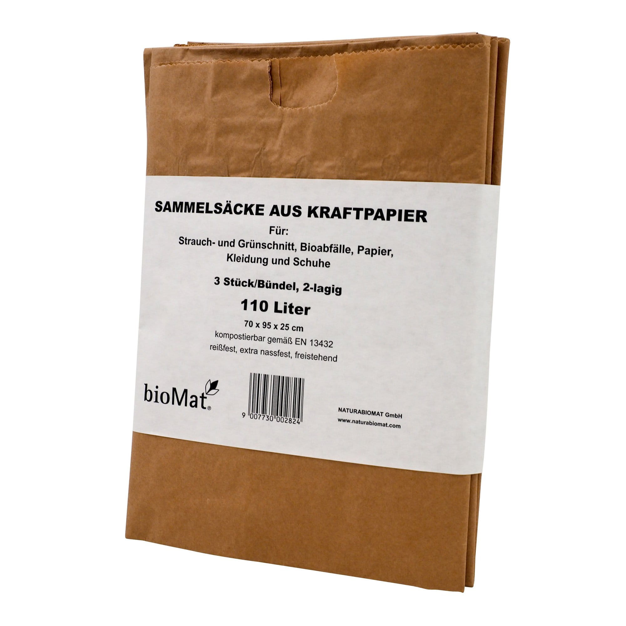 BIOMAT Bio-Abfallsack Kraftpapier 110 Liter 2-lagig 48 Säcke PSE-110-03_1