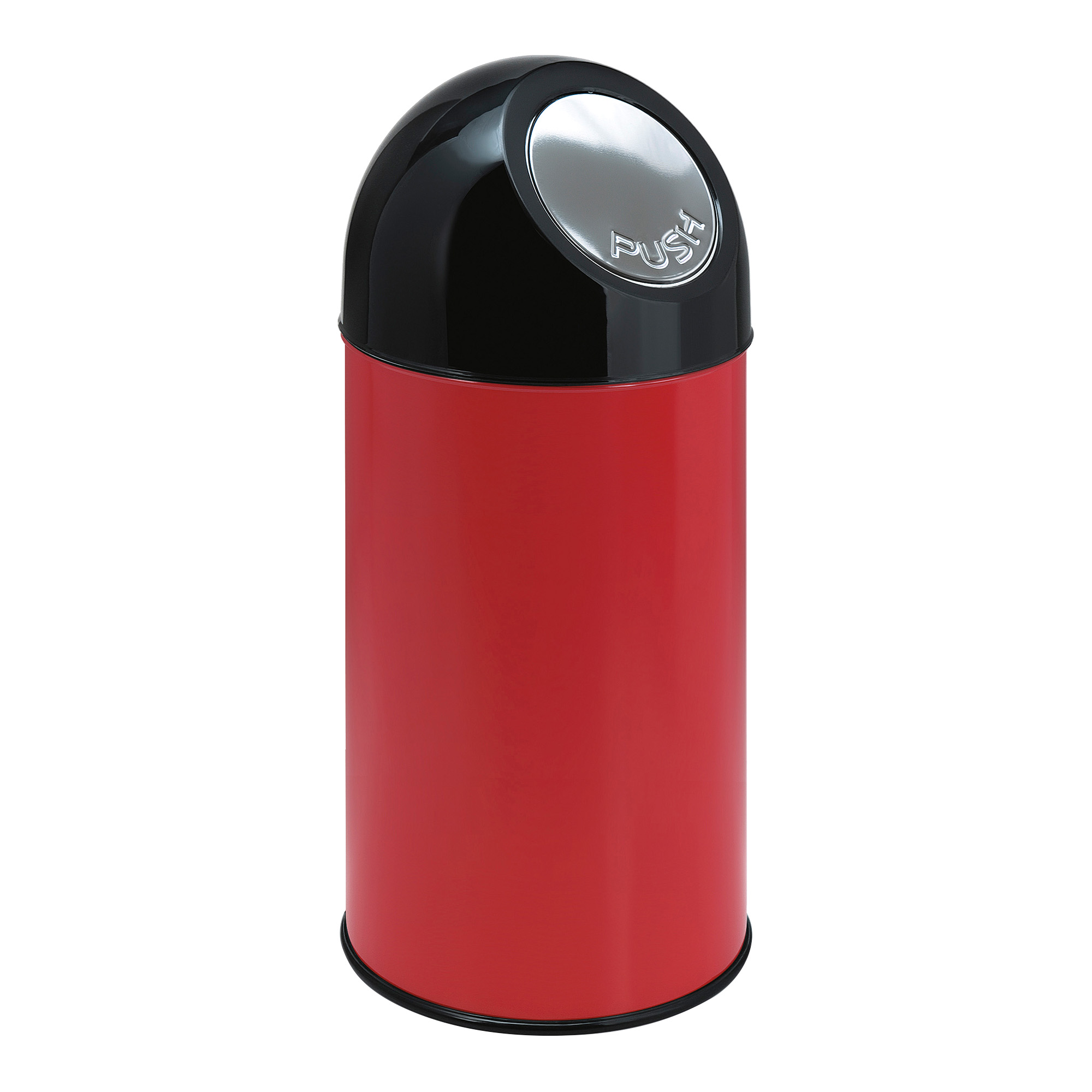 V-Part Abfallbehälter Edelstahl-Pushklappe Inneneimer 40 Liter rot/schwarz 31023509_1