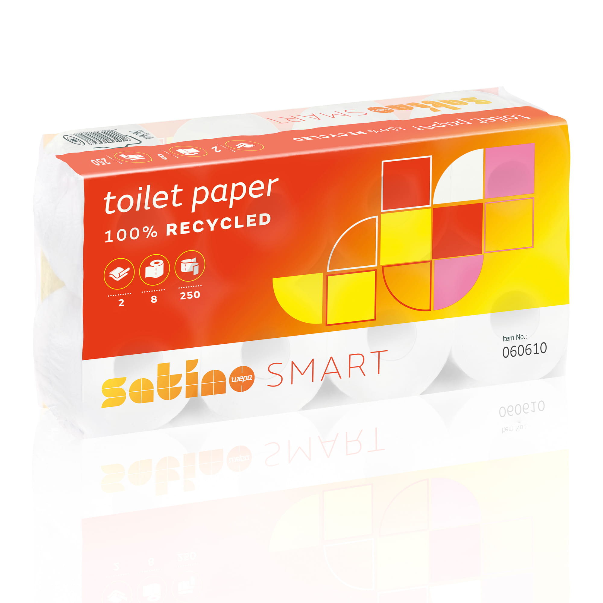 Satino by Wepa smart Toilettenpapier Recycling, 2-lagig, 250 Blatt 64 Rollen 060610_1